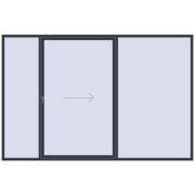 Przesuwane drzwi tarasowe 3500x2300 mm PATIO DOOR REHAU BRILLANT DESIGN ANTHRACITE_GREY_STRUKTURAL dwustronny