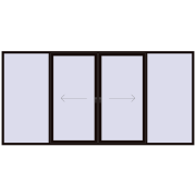 PATIO DOOR REHAU BRILLANT DESIGN 4100x2000 mm BLACK_BROWN two-sided