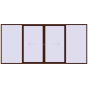 PATIO DOOR REHAU SYNEGO 5000x2300 mm BLACK_CHERRY two-sided