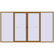 PATIO DOOR REHAU SYNEGO 4000x2300 mm LIGHT_OAK dwustronny