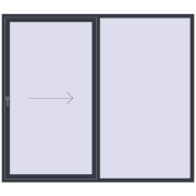 Przesuwane drzwi tarasowe 2400x2100 mm REHAU GENEO HST ANTHRACITE_GREY_STRUKTURAL dwustronny