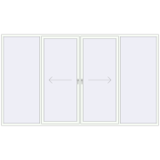 PATIO DOOR REHAU BRILLANT DESIGN 3800x2200 mm RAL 9016 Traffic white two-sided