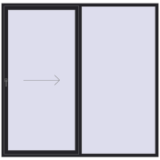 PATIO DOOR REHAU SYNEGO 2400x2350 mm BLACK_ULTI-MATT two-sided