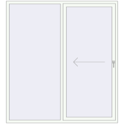 PATIO DOOR REHAU SYNEGO 1950x2130 mm RAL 9016 Traffic white two-sided