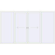 PATIO DOOR REHAU SYNEGO 4000x2400 mm RAL 9016 Traffic white two-sided