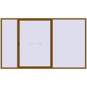 Przesuwane drzwi tarasowe 3900x2300 mm PATIO DOOR REHAU SYNEGO GOLDEN OAK dwustronny