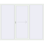 PATIO DOOR REHAU SYNEGO 2550x2130 mm RAL 9016 Traffic white two-sided
