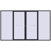 Sliding patio doors 4000x2400 mm PATIO DOOR REHAU SYNEGO BLACK_ULTI-MATT two-sided