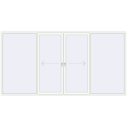 PATIO DOOR REHAU BRILLANT DESIGN 4000x2040 mm RAL 9016 Traffic white two-sided