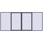 PATIO DOOR REHAU BRILLANT DESIGN 5000x2200 mm ANTHRACITE_GREY_STRUKTURAL two-sided
