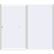 Przesuwane drzwi tarasowe 2400x2050 mm REHAU SYNEGO SLIDE RAL 9016 Traffic white dwustronny