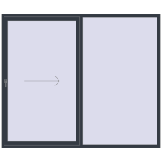 PATIO DOOR REHAU BRILLANT DESIGN 2500x2100 mm ANTHRACITE_GREY_STRUKTURAL two-sided