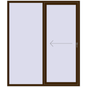 Sliding patio doors 1800x2115 mm REHAU SYNEGO SLIDE DARK_OAK two-sided