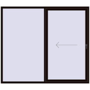 PATIO DOOR REHAU SYNEGO 2300x2000 mm BLACK_BROWN two-sided