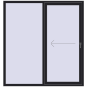 Sliding patio doors 1790x1900 mm PATIO DOOR REHAU BRILLANT DESIGN BLACK_ULTI-MATT two-sided