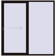 Sliding patio doors 2040x2100 mm PATIO DOOR REHAU BRILLANT DESIGN BLACK_BROWN two-sided