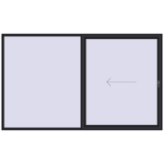 Sliding patio doors 3000x1800 mm PATIO DOOR REHAU SYNEGO BLACK_ULTI-MATT two-sided