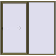PATIO DOOR REHAU SYNEGO 2400x2350 mm QUARTZ_GREY two-sided