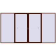 PATIO DOOR REHAU BRILLANT DESIGN 3600x2000 mm BLACK_CHERRY two-sided