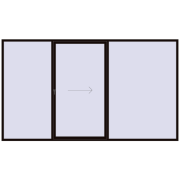 PATIO DOOR REHAU BRILLANT DESIGN 4000x2300 mm BLACK_BROWN two-sided