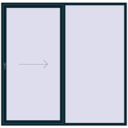 PATIO DOOR REHAU SYNEGO 2400x2350 mm STEEL_BLUE two-sided