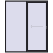 Przesuwane drzwi tarasowe 1900x2300 mm REHAU SYNEGO SLIDE BLACK_ULTI-MATT dwustronny