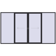 Sliding patio doors 4000x2300 mm PATIO DOOR REHAU BRILLANT DESIGN BLACK_ULTI-MATT two-sided