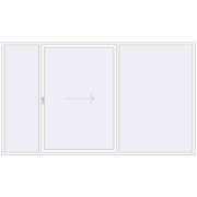 PATIO DOOR REHAU SYNEGO 3600x2100 mm RAL 9016 Traffic white two-sided