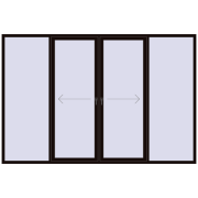 PATIO DOOR REHAU SYNEGO 3300x2200 mm BLACK_BROWN two-sided