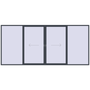 PATIO DOOR REHAU SYNEGO 4850x2200 mm ANTHRACITE_GREY_STRUKTURAL two-sided