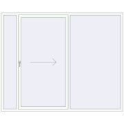 PATIO DOOR REHAU SYNEGO 2600x2100 mm RAL 9016 Traffic white two-sided