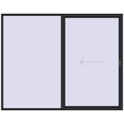 PATIO DOOR REHAU SYNEGO 2900x2300 mm BLACK_ULTI-MATT two-sided