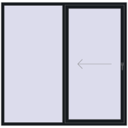 PATIO DOOR REHAU BRILLANT DESIGN 2050x2010 mm BLACK_COOL_110L-2 two-sided