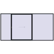 PATIO DOOR REHAU BRILLANT DESIGN 4500x2300 mm BLACK_COOL_110L-2 two-sided
