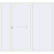 Przesuwane drzwi tarasowe 2500x2300 mm PATIO DOOR REHAU SYNEGO RAL 9016 Traffic white dwustronny