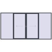 PATIO DOOR REHAU SYNEGO 4230x2200 mm ANTHRACITE_GREY_STRUKTURAL two-sided