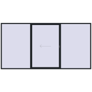 PATIO DOOR REHAU SYNEGO 4500x2300 mm BLACK_COOL_110L-2 two-sided