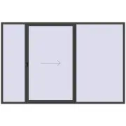 Przesuwane drzwi tarasowe 3500x2300 mm PATIO DOOR REHAU BRILLANT DESIGN BASALT_GREY dwustronny