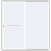 PATIO DOOR REHAU BRILLANT DESIGN 2100x2200 mm RAL 9016 Traffic white two-sided