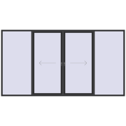 PATIO DOOR REHAU BRILLANT DESIGN 4100x2200 mm ANTHRACITE_GREY_GLATT two-sided