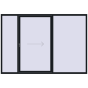 PATIO DOOR REHAU BRILLANT DESIGN 2900x2000 mm BLACK_COOL_110L-2 two-sided