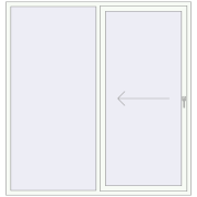 Sliding patio doors 1970x2050 mm REHAU SYNEGO SLIDE RAL 9016 Traffic white two-sided