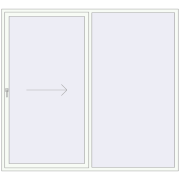 PATIO DOOR REHAU SYNEGO 2400x2200 mm RAL 9016 Traffic white two-sided