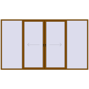 Przesuwane drzwi tarasowe 4000x2300 mm PATIO DOOR REHAU SYNEGO GOLDEN OAK dwustronny