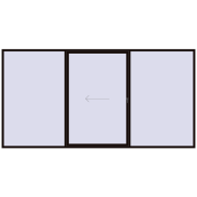 PATIO DOOR REHAU SYNEGO 4500x2300 mm BLACK_BROWN two-sided