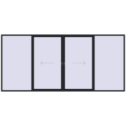 PATIO DOOR REHAU SYNEGO 5000x2300 mm BLACK_COOL_110L-2 two-sided