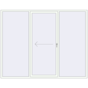 Sliding patio doors 2630x2080 mm PATIO DOOR REHAU BRILLANT DESIGN RAL 9016 Traffic white two-sided