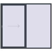 PATIO DOOR REHAU BRILLANT DESIGN 2400x2130 mm ANTHRACITE_GREY_STRUKTURAL two-sided