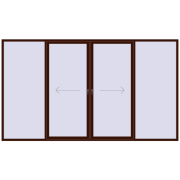 Sliding patio doors 4000x2300 mm PATIO DOOR REHAU BRILLANT DESIGN BLACK_CHERRY two-sided