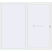Przesuwane drzwi tarasowe 2500x2300 mm REHAU SYNEGO SLIDE RAL 9016 Traffic white dwustronny